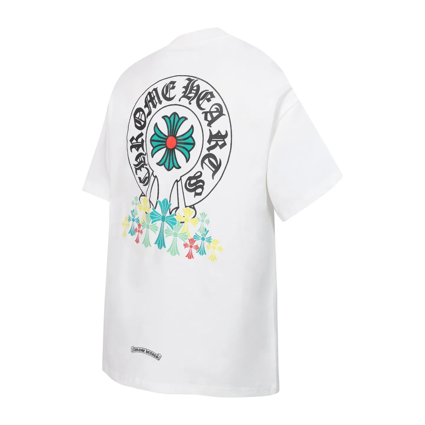P150 Cross-border running quantity model, please do not place an order if you are pursuing quality - Chrome Hearts/Chrome Hearts colorful horseshoe printed short-sleeved T-shirt - High weight, high density and high quality. The wool is soft, delicate and skin-friendly. It feels soft and silky. It has excellent warmth and skin-friendly properties. - Custom-woven and custom-dyed, no color difference, regardless of fabric or workmanship details. Comparing with the ordinary version on the market -Colour: black white -Size: S M L XL